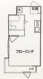 グレースマンション ワンルームの間取図画像