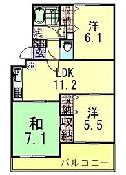 サンフィールド松戸 3LDKの間取図画像