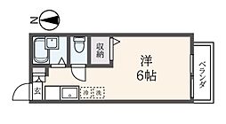 ビューテラストツカ ワンルームの間取図画像