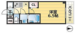 エスリード神戸兵庫駅ミッドポート 1Kの間取図画像