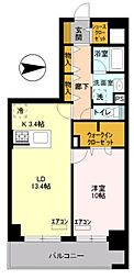 ロイヤルパークスシーサー 1LDKの間取図画像