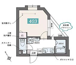 クリスタルコート新江古田 1Kの間取図画像