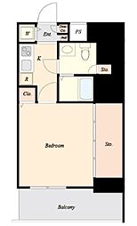 スカイコート本郷東大前第3 13階1Kの間取り