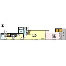 Star T 1階1LDKの間取り