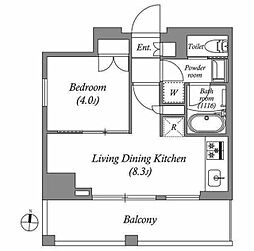 江東区亀戸2丁目マンション 1LDKの間取図画像