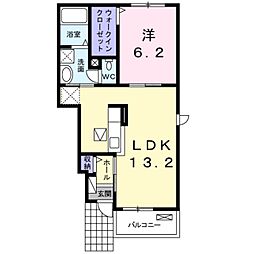 エスポワールu 1LDKの間取図画像