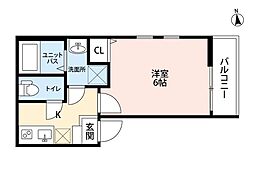 (仮称)南生田7丁目新築アパート 1Kの間取図画像