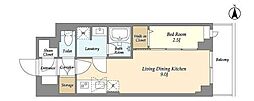 スタイリオフィット武蔵小杉II 1LDKの間取図画像