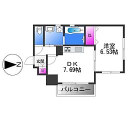おおさか東線 JR長瀬駅 徒歩7分の賃貸アパート 2階1DKの間取り