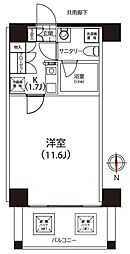クイズ恵比寿 4階1Kの間取り