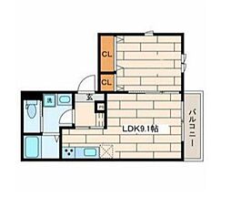 maisondeSante 1LDKの間取図画像