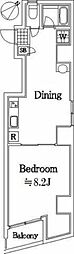 メインステージ入谷 1DKの間取図画像