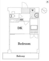 ガラ・シティ高井戸 1DKの間取図画像