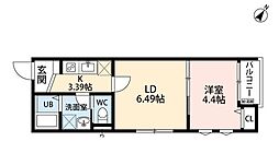 立川セイワレジデンスIII 1LDKの間取図画像