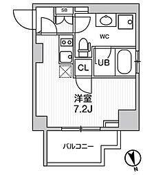 ALTERNA南大井 2階ワンルームの間取り