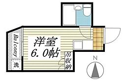 メゾン・ド・エルビエ 4階ワンルームの間取り