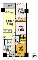 サンジョイアゼロ 1階2SLDKの間取り
