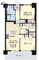 Park Load Kawaguchi 2LDKの間取図画像