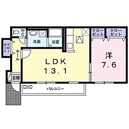 ヴェルデ・K　I 1階1LDKの間取り