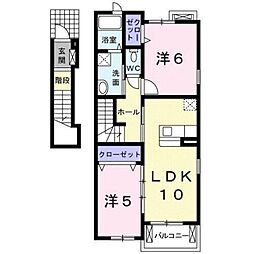 ラマージュ 2階2LDKの間取り