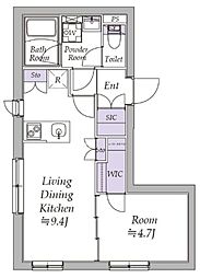 アトリオフラッツ日暮里 5階1LDKの間取り