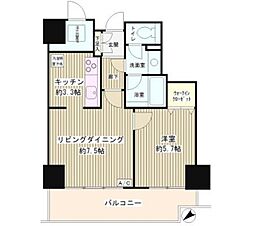 トレステージ目黒 1LDKの間取図画像