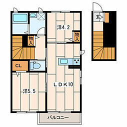 クレアポルテ 2LDKの間取図画像