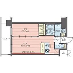 西宮市常磐町マンション 1LDKの間取図画像