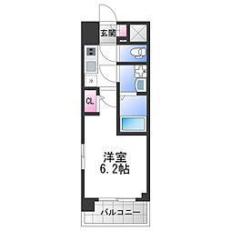 エスリードザ・グレア大阪 1Kの間取図画像