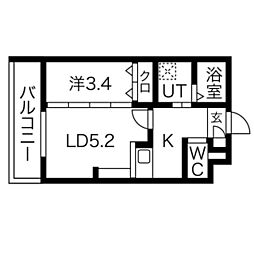 堺市堺区三宝町5丁マンション 1LDKの間取図画像