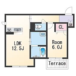 南海線 和歌山市駅 徒歩10分の賃貸マンション 1階1LDKの間取り