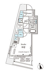 パークナードフィット南青山Vista ワンルームの間取図画像