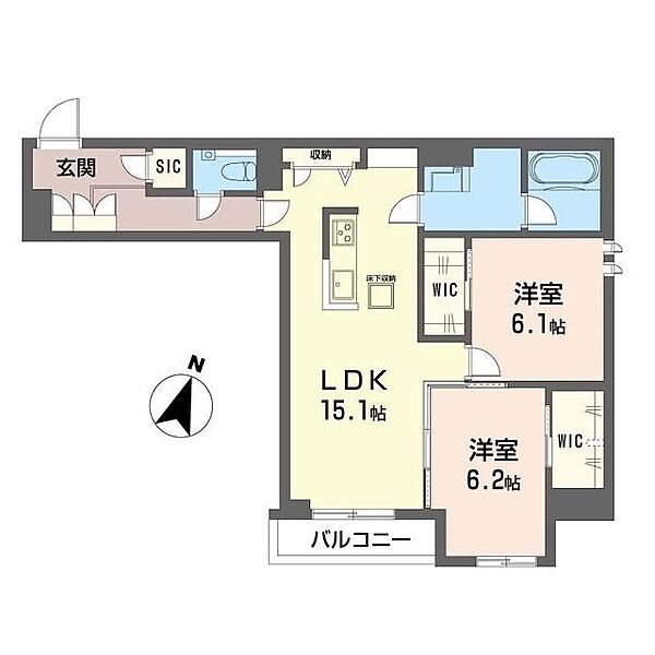 アティチュード 00105｜千葉県柏市今谷上町(賃貸マンション2LDK・1階・70.27㎡)の写真 その2