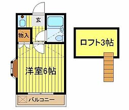 PALACIOMATSUDO1650 1Kの間取図画像