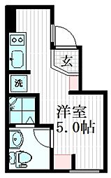 東武東上線 中板橋駅 徒歩12分の賃貸アパート 1階ワンルームの間取り