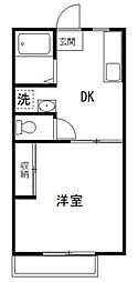 プレミール勝田台 1DKの間取図画像