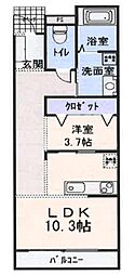 シャンプワール新鎌ケ谷A 1LDKの間取図画像