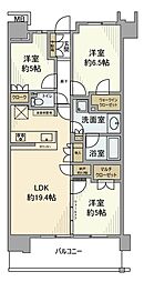 パークホームズ津田沼 5階3LDKの間取り