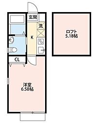プラナス保土ヶ谷 1Kの間取図画像
