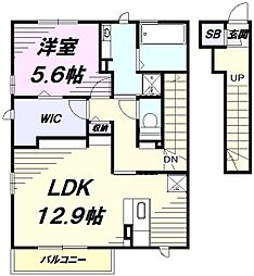アルジェント・ステラB 1LDKの間取図画像