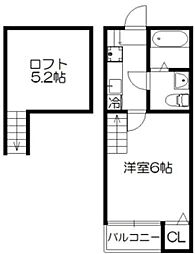 プライムメゾン 1階1Kの間取り