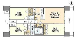 ザ・レジデンス津田沼奏の杜ディーセントレジデンス 3LDKの間取図画像