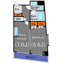 COMFORIA池尻 1DKの間取図画像