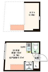 ハーモニーテラス北大塚 ワンルームの間取図画像