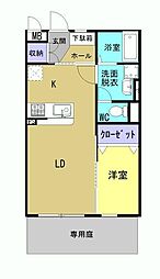 コート・アベニュー 1階1LDKの間取り