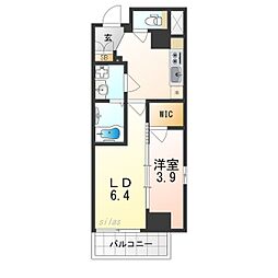 JR東海道・山陽本線 甲子園口駅 徒歩6分の賃貸マンション 5階1DKの間取り