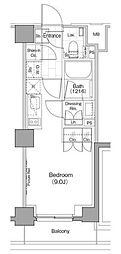 ザ・パークハビオ新宿 ワンルームの間取図画像