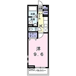 メゾンりんくう 1Kの間取図画像