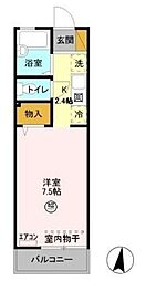 キャッスル1 1Kの間取図画像
