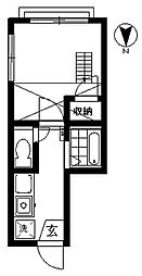 JR中央線 高円寺駅 徒歩10分の賃貸アパート 2階1Kの間取り